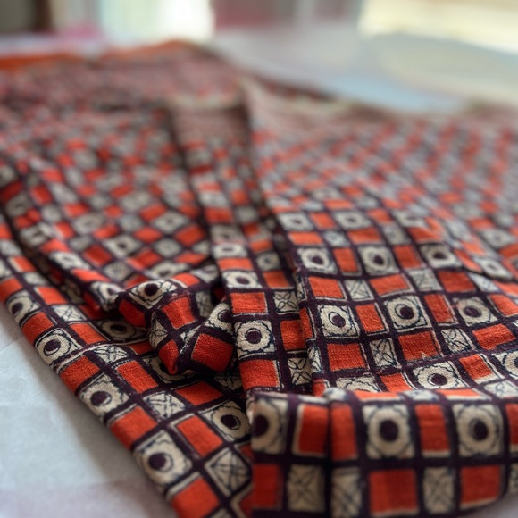 VTG skirt and tunic S/M Made in India wrap around 2 pc orange sarong coverup - Picture 14 of 16